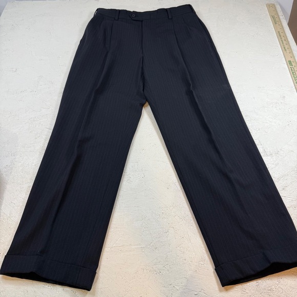 Austin Reed Wool Blend Pinstripe Suit Separates - 40R Blazer Pants Gray - Picture 12 of 16